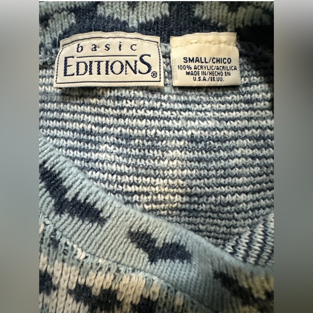 VINTAGE BASIC EDITIONS PATCHWORK SWEATER HEARTS/R… - image 3